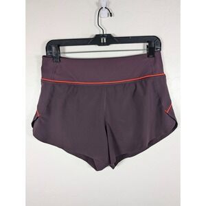 Athleta Shorts Women's Small Run With It Short Plum Purple Lined Rear Zip Pocket